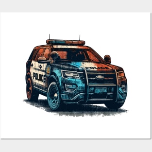 Police car Posters and Art